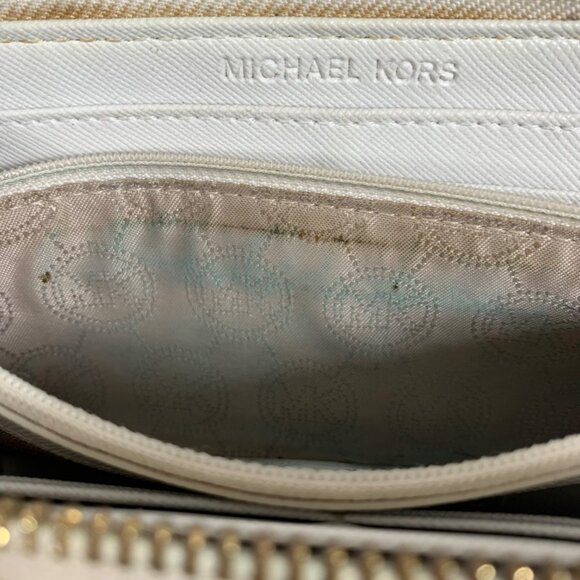 Michael Kors Jet Set Continental Wallet Vanilla MK Signature Tiger Stripes - Picture 12 of 12
